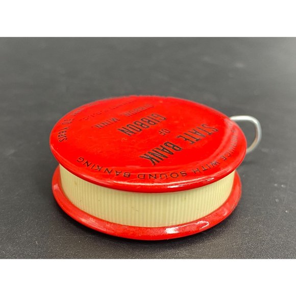 VTG State Bank of Gibbon Minnesota Pocket Metal Tape Measure Double Sided Insura - Picture 5 of 7